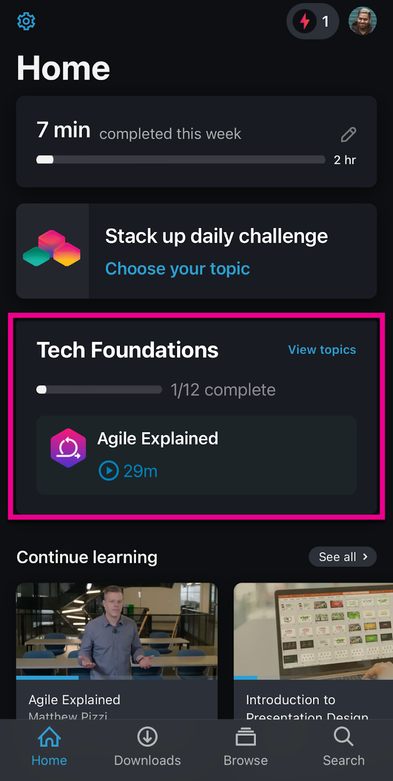Tech Foundations on mobile app