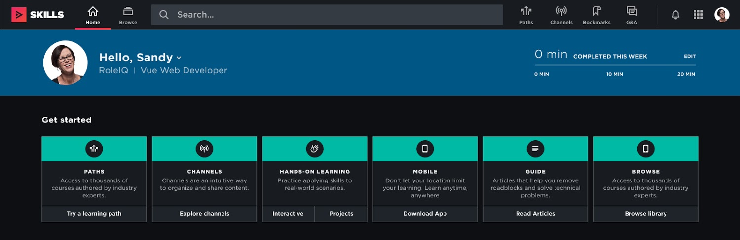Getting started carousel on home page