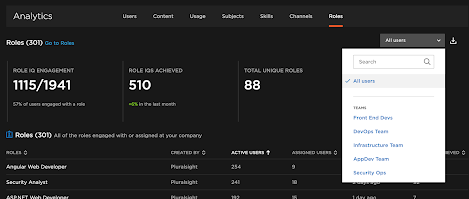 Filtering roles analytics by team
