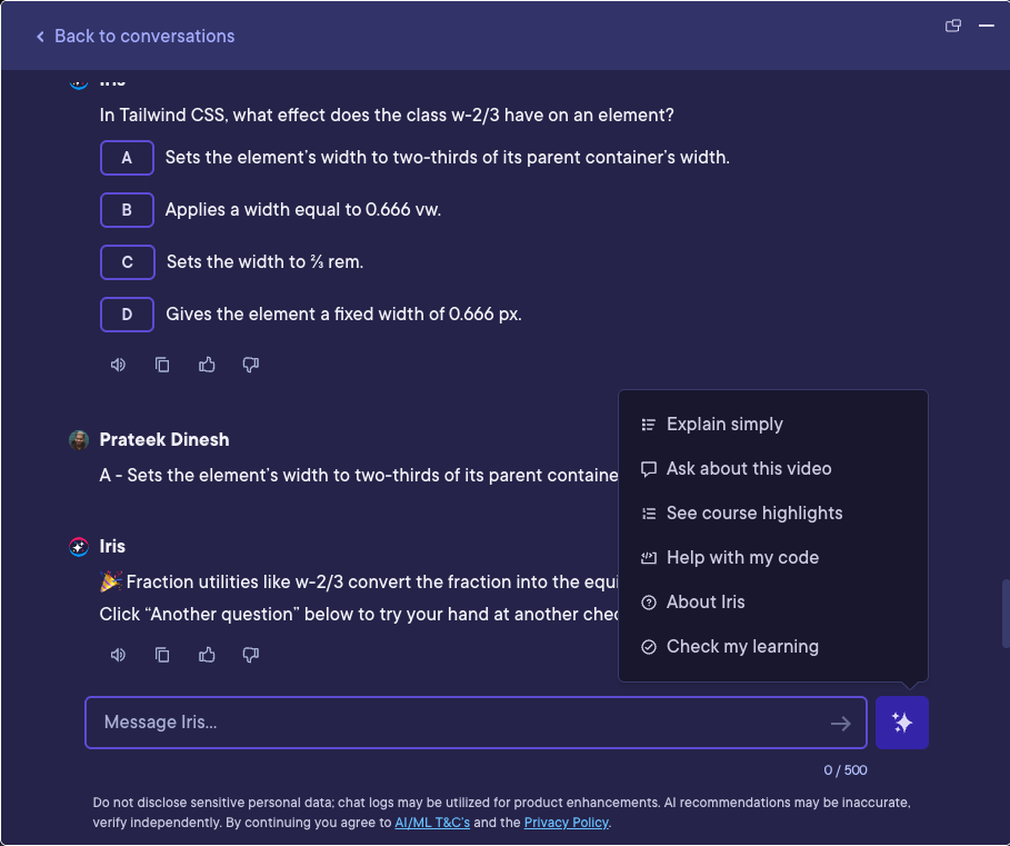 Iris quick start prompt menu with learning check.png